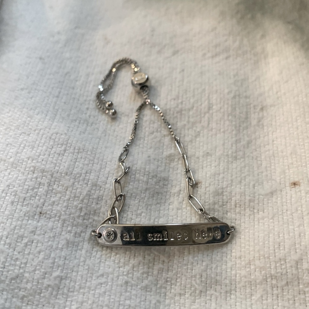 Pura Vida Bracelet ~ " All Smiles Here " Silver Tone